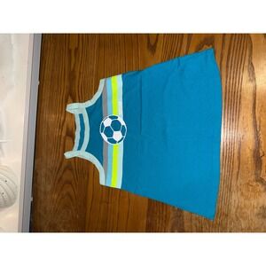 Justice Active Kids Girls Teal Soccer Ball Tank‎ Top Size 7